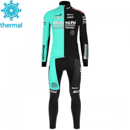 Set Langarmtrikot + Trägerhose Lange 2020 Bianchi Countervail Winter Thermal Fleece N001